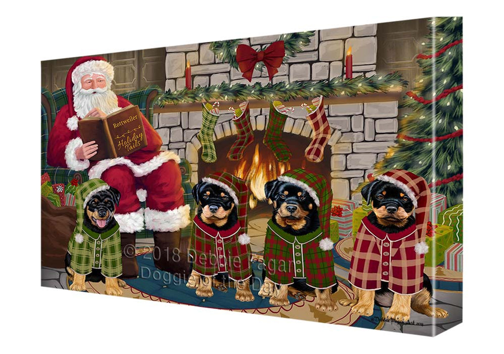 Christmas Cozy Holiday Tails Rottweilers Dog Canvas Print Wall Art Décor CVS118358