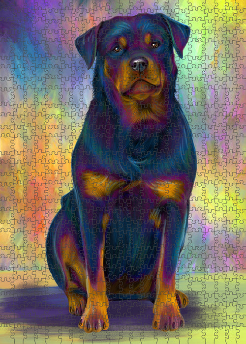 Paradise Wave Rottweiler Dog Puzzle with Photo Tin PUZL92516