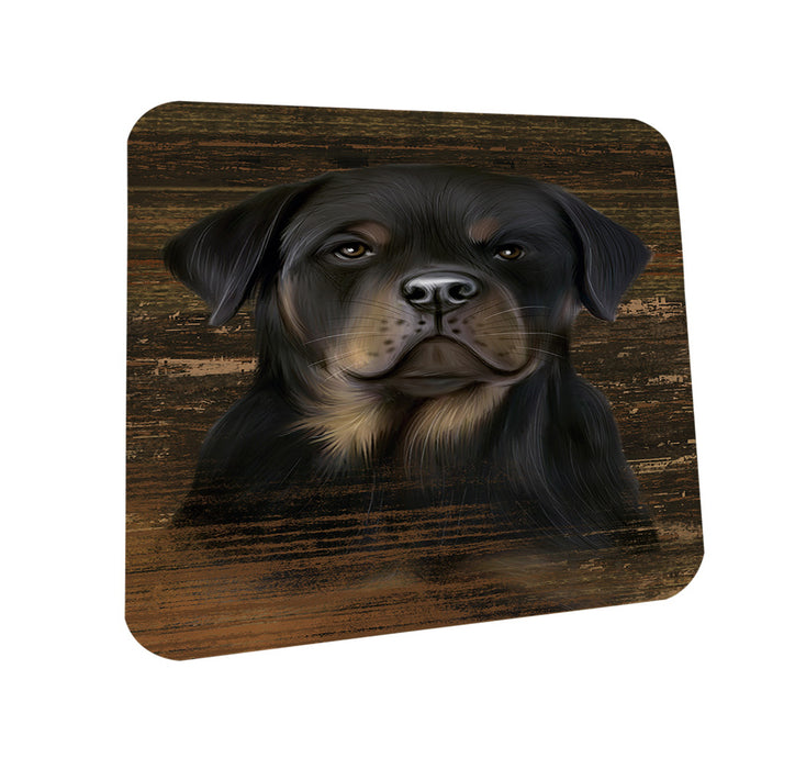 Rustic Rottweiler Dog Coasters Set of 4 CST50544
