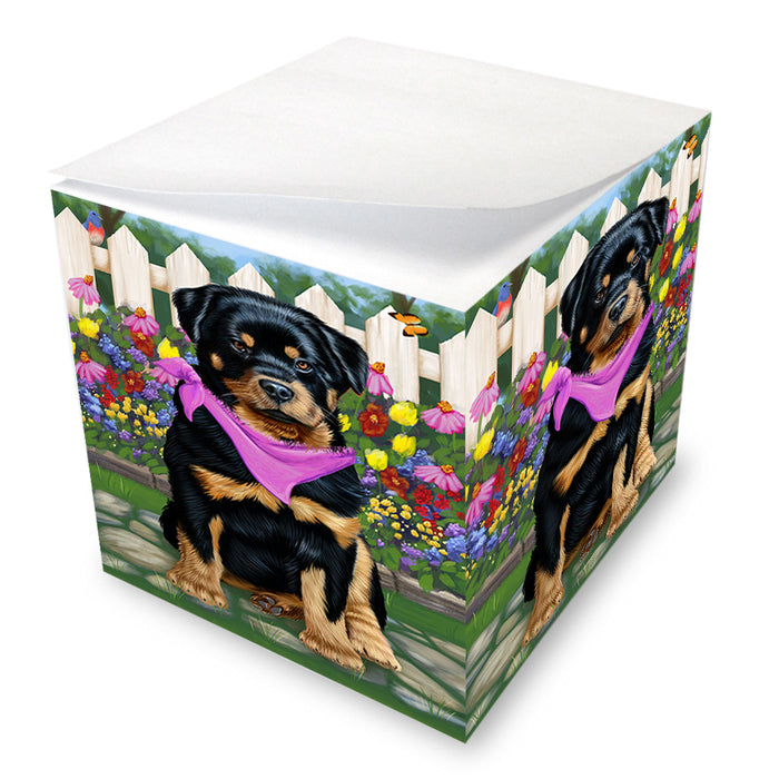 Spring Floral Rottweiler Dog Note Cube NOC52237