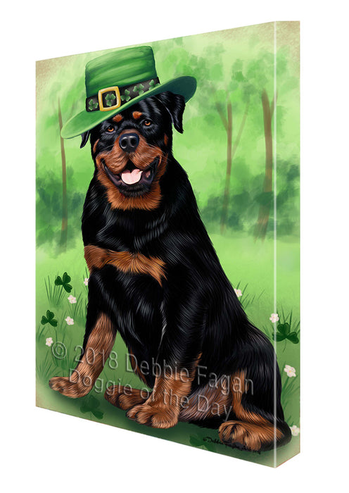 St. Patricks Day Irish Portrait Rottweiler Dog Canvas Wall Art CVS59223