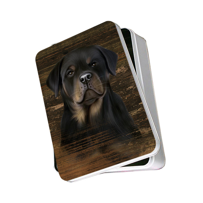 Rustic Rottweiler Dog Photo Storage Tin PITN50591