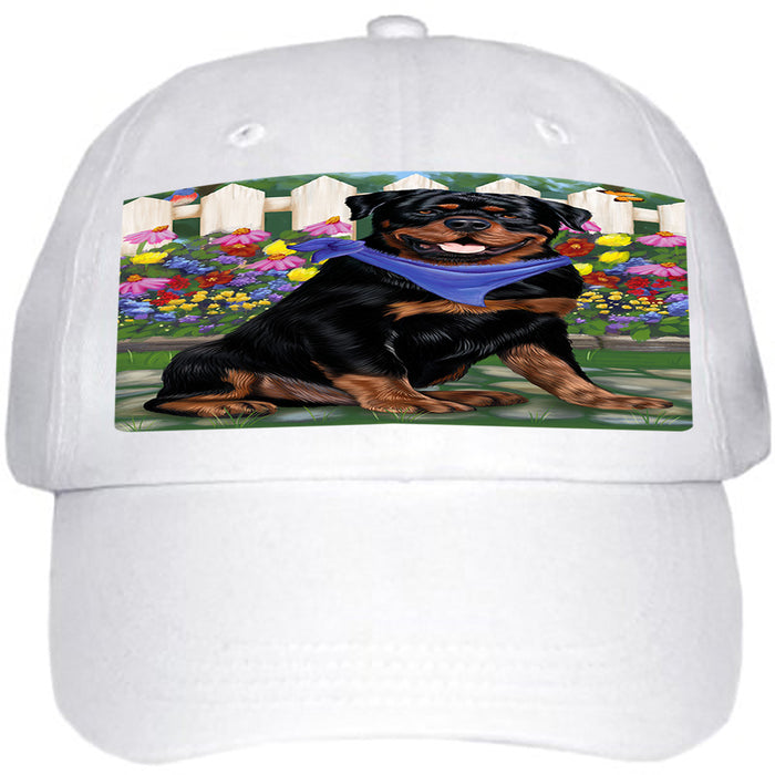 Spring Floral Rottweiler Dog Ball Hat Cap HAT54405