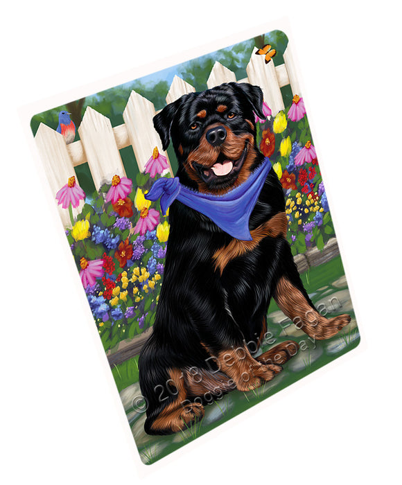 Spring Floral Rottweiler Dog Cutting Board C54696