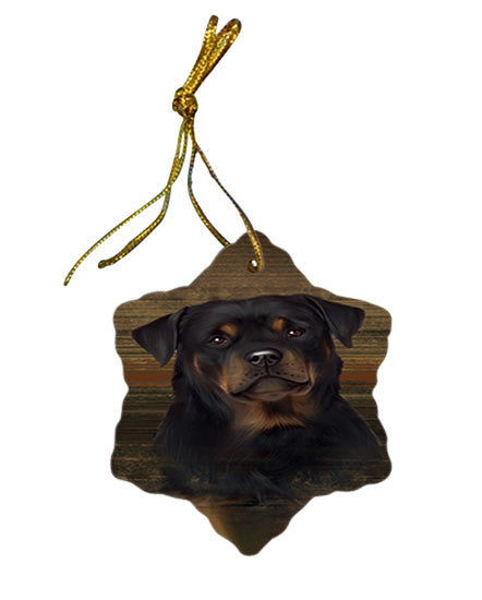 Rustic Rottweiler Dog Star Porcelain Ornament SPOR50578
