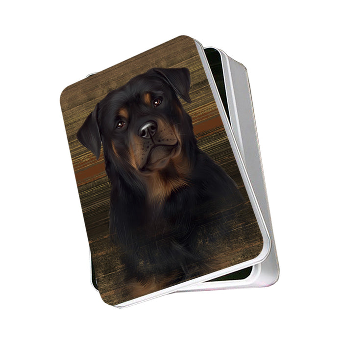 Rustic Rottweiler Dog Photo Storage Tin PITN50592