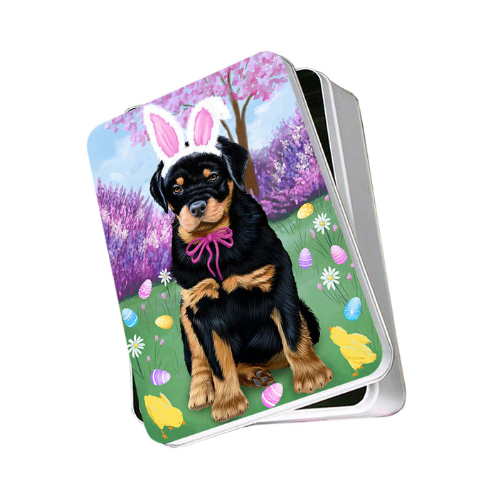 Rottweiler Dog Easter Holiday Photo Storage Tin PITN49238
