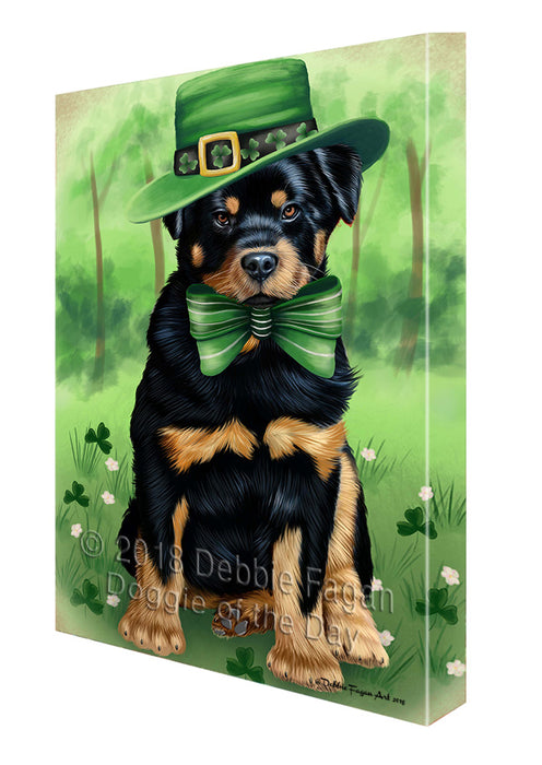 St. Patricks Day Irish Portrait Rottweiler Dog Canvas Wall Art CVS59241