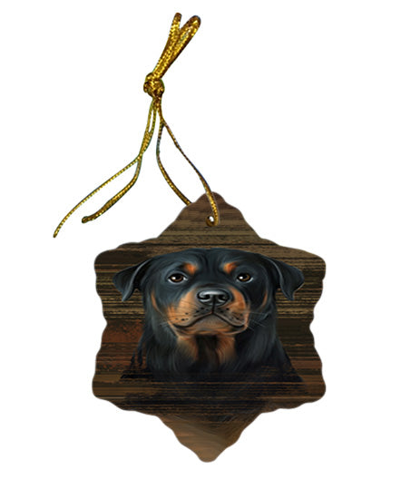 Rustic Rottweiler Dog Star Porcelain Ornament SPOR50580