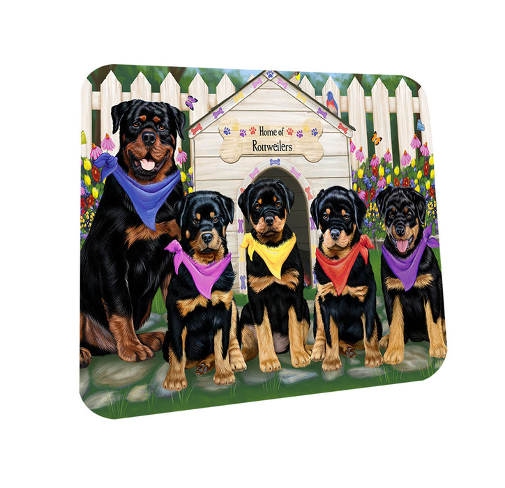 Spring Dog House Rottweilers Dog Coasters Set of 4 CST50083