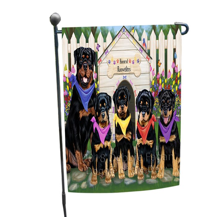 Spring Dog House Rottweilers Dog Garden Flag GFLG49953