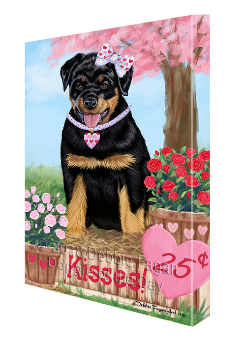 Rosie 25 Cent Kisses Rottweiler Dog Canvas Print Wall Art Décor CVS126260