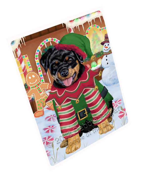 Christmas Gingerbread House Candyfest Rottweiler Dog Magnet MAG74631 (Small 5.5" x 4.25")
