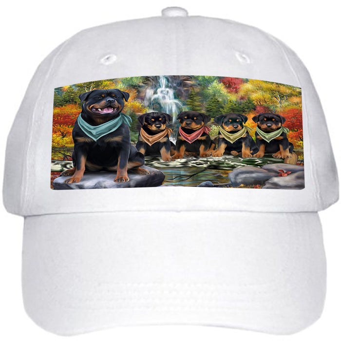 Scenic Waterfall Rottweilers Dog Ball Hat Cap HAT59547