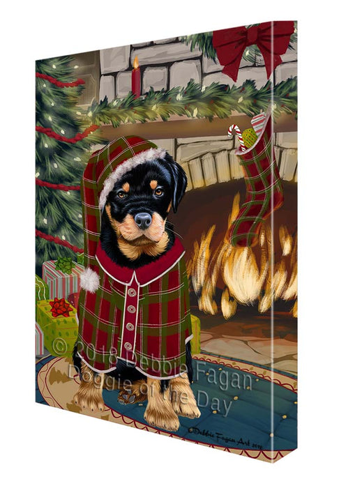 The Stocking was Hung Rottweiler Dog Canvas Print Wall Art Décor CVS120167
