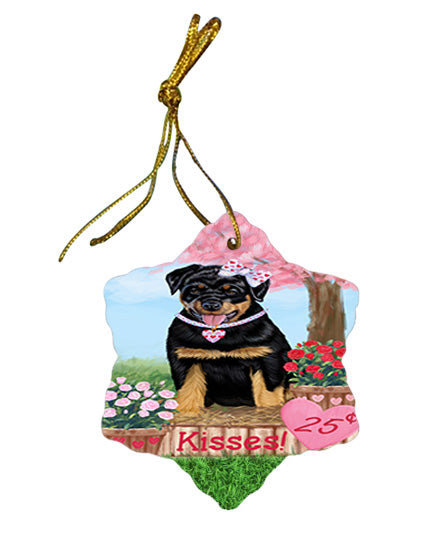 Rosie 25 Cent Kisses Rottweiler Dog Star Porcelain Ornament SPOR56360