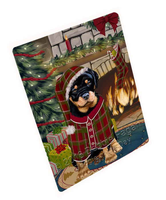 The Stocking was Hung Rottweiler Dog Magnet MAG71883 (Small 5.5" x 4.25")