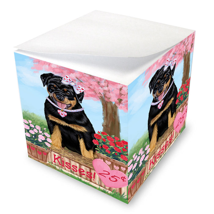 Rosie 25 Cent Kisses Rottweiler Dog Note Cube NOC54076
