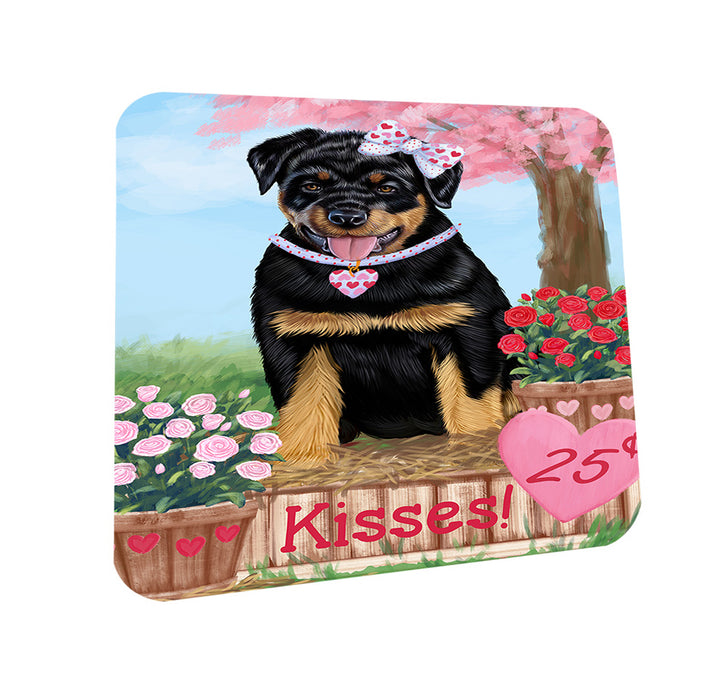 Rosie 25 Cent Kisses Rottweiler Dog Coasters Set of 4 CST55962