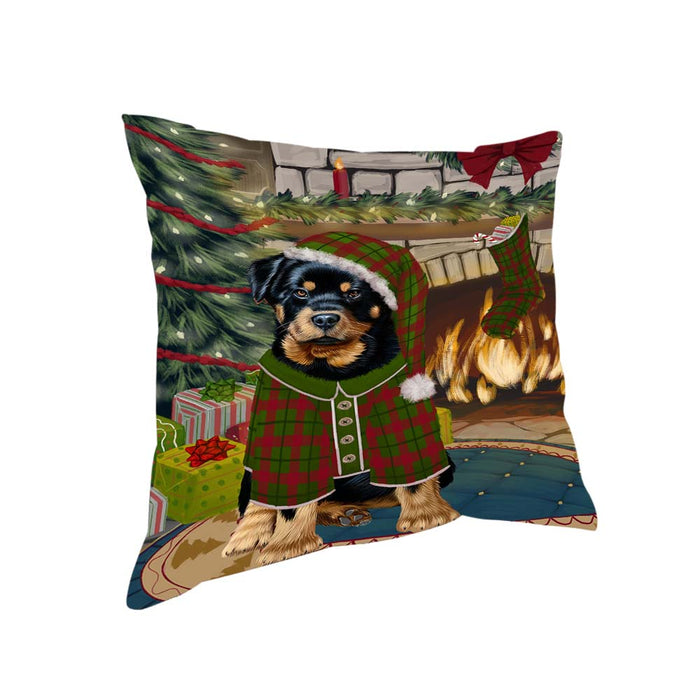 The Stocking was Hung Rottweiler Dog Pillow PIL71260