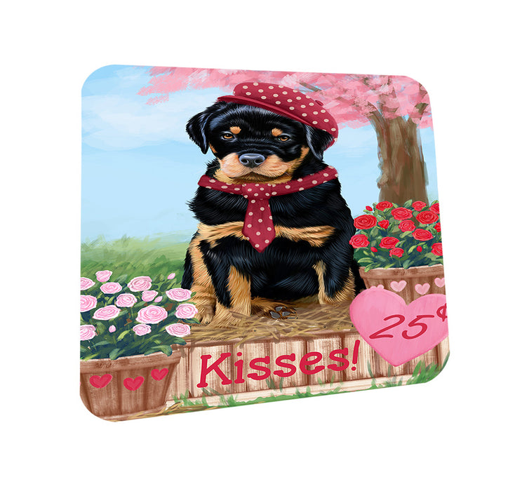 Rosie 25 Cent Kisses Rottweiler Dog Coasters Set of 4 CST55963