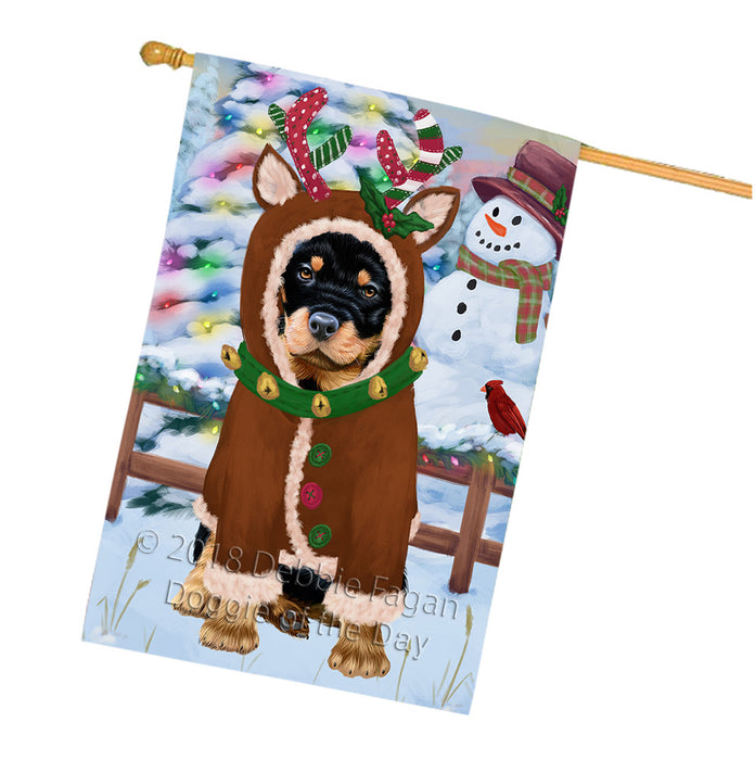 Christmas Gingerbread House Candyfest Rottweiler Dog House Flag FLG57183