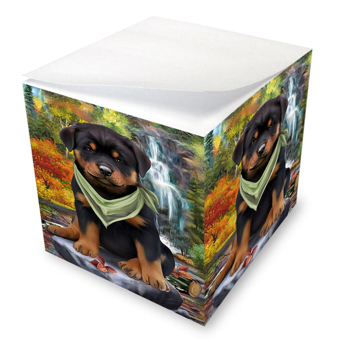 Scenic Waterfall Rottweiler Dog Note Cube NOC51939
