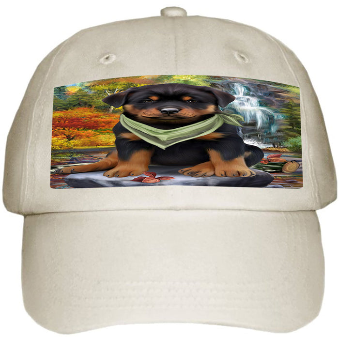 Scenic Waterfall Rottweiler Dog Ball Hat Cap HAT59550
