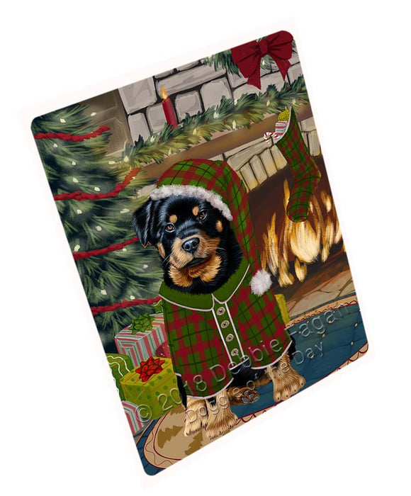 The Stocking was Hung Rottweiler Dog Magnet MAG71886 (Small 5.5" x 4.25")