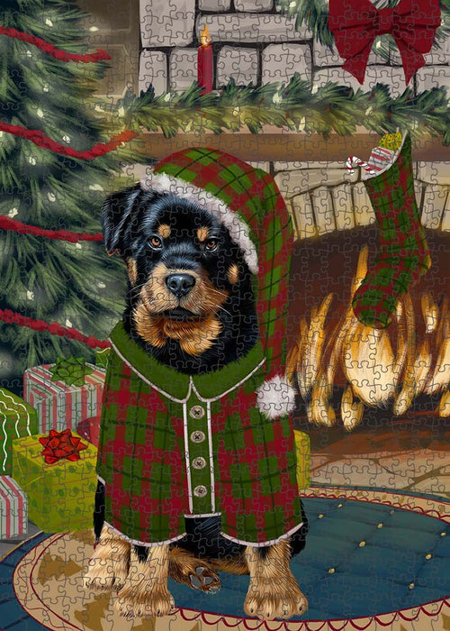 The Stocking was Hung Rottweiler Dog Puzzle  PUZL90536