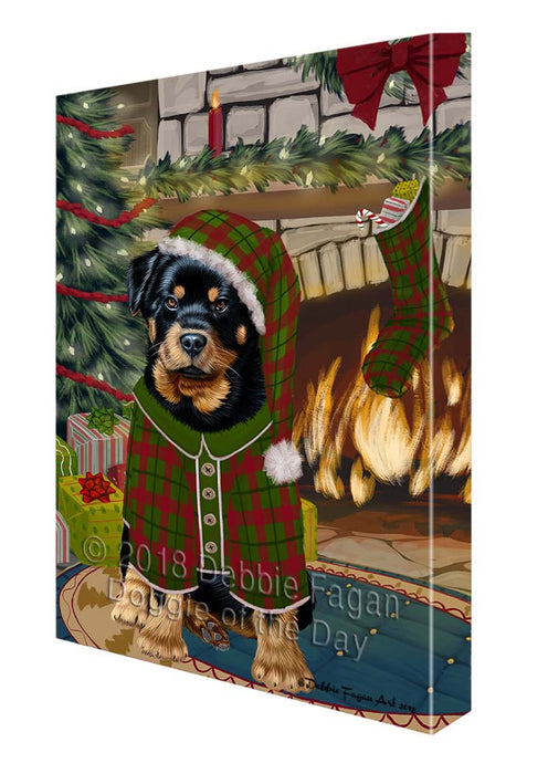 The Stocking was Hung Rottweiler Dog Canvas Print Wall Art Décor CVS120176