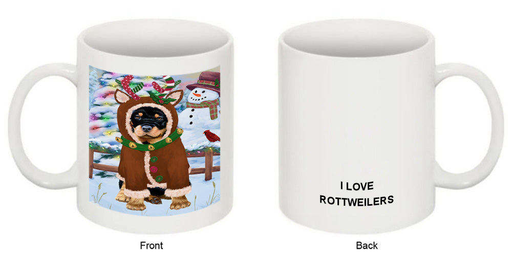 Christmas Gingerbread House Candyfest Rottweiler Dog Coffee Mug MUG51897