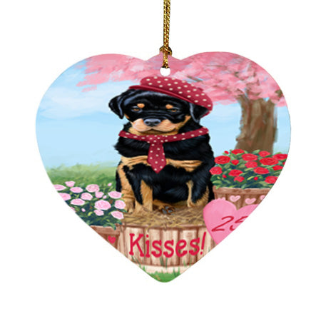 Rosie 25 Cent Kisses Rottweiler Dog Heart Christmas Ornament HPOR56361