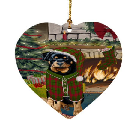 The Stocking was Hung Rottweiler Dog Heart Christmas Ornament HPOR55939