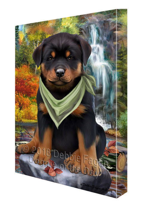 Scenic Waterfall Rottweiler Dog Canvas Print Wall Art Décor CVS84716