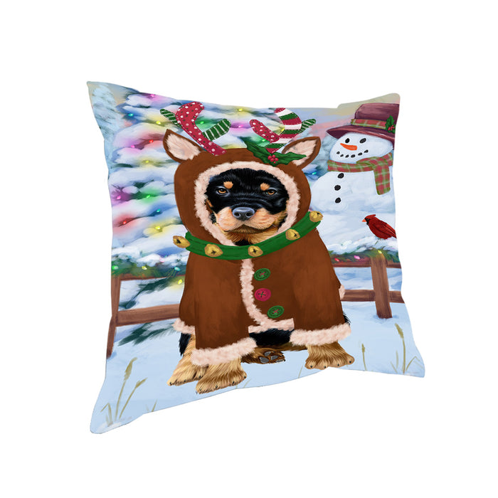Christmas Gingerbread House Candyfest Rottweiler Dog Pillow PIL80288