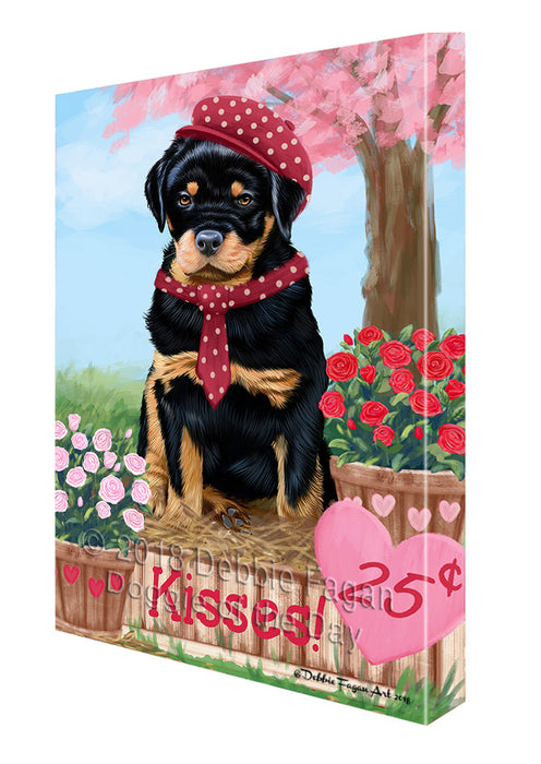 Rosie 25 Cent Kisses Rottweiler Dog Canvas Print Wall Art Décor CVS126269