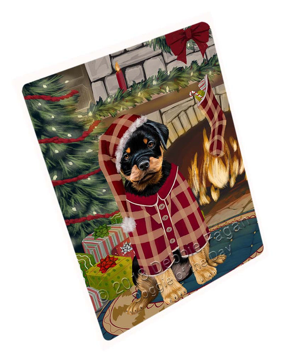 The Stocking was Hung Rottweiler Dog Large Refrigerator / Dishwasher Magnet RMAG95772
