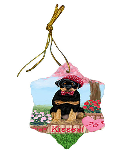 Rosie 25 Cent Kisses Rottweiler Dog Star Porcelain Ornament SPOR56362