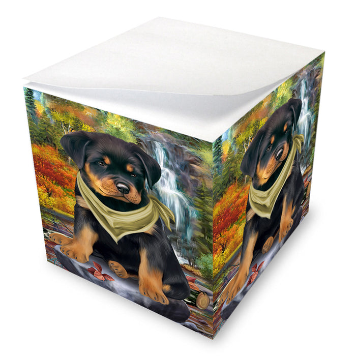 Scenic Waterfall Rottweiler Dog Note Cube NOC51940