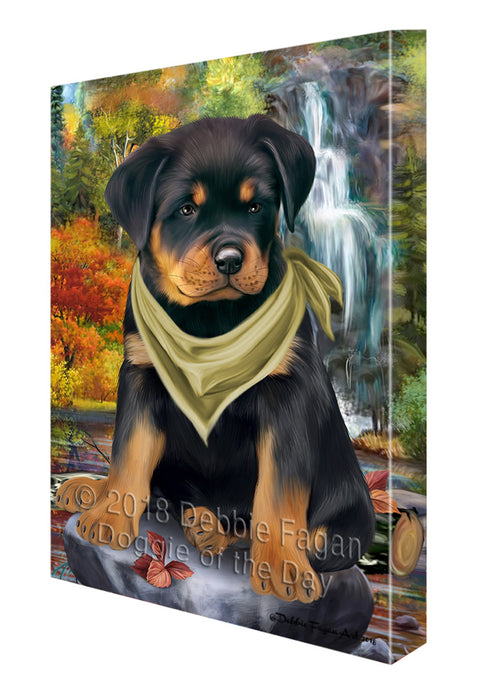 Scenic Waterfall Rottweiler Dog Canvas Print Wall Art Décor CVS84725
