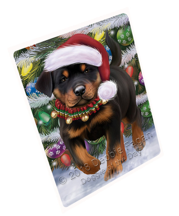 Trotting in the Snow Rottweiler Dog Large Refrigerator / Dishwasher Magnet RMAG89196