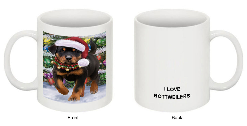 Trotting in the Snow Rottweiler Dog Coffee Mug MUG49989
