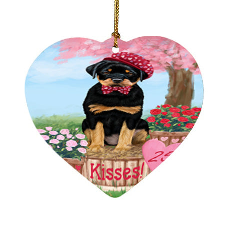 Rosie 25 Cent Kisses Rottweiler Dog Heart Christmas Ornament HPOR56362