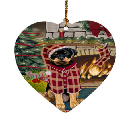The Stocking was Hung Rottweiler Dog Heart Christmas Ornament HPOR55940