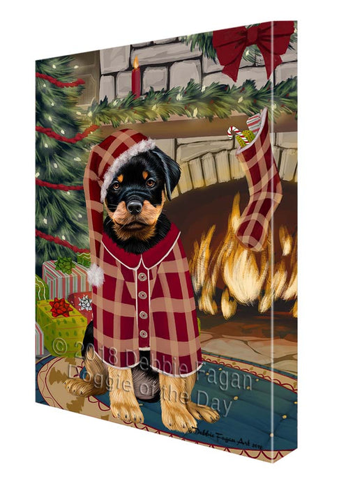 The Stocking was Hung Rottweiler Dog Canvas Print Wall Art Décor CVS120185