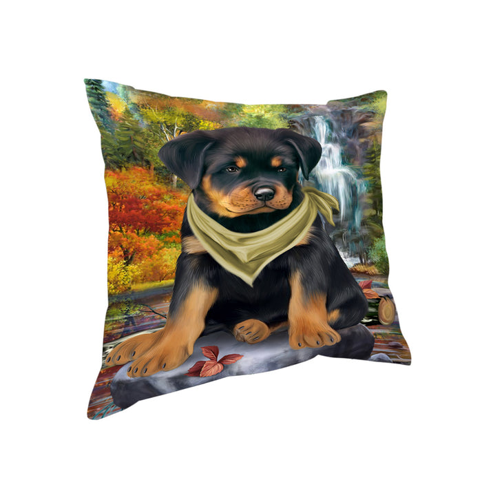 Scenic Waterfall Rottweiler Dog Pillow PIL64124