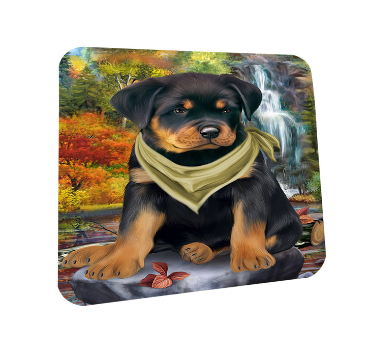 Scenic Waterfall Rottweiler Dog Coasters Set of 4 CST51899