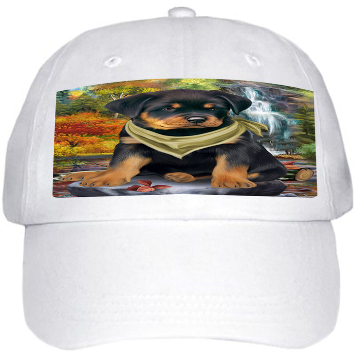 Scenic Waterfall Rottweiler Dog Ball Hat Cap HAT59553