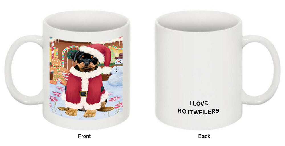Christmas Gingerbread House Candyfest Rottweiler Dog Coffee Mug MUG51898
